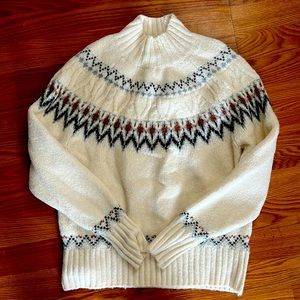 Nicole Miller Fair Isle Mock Neck Sweater